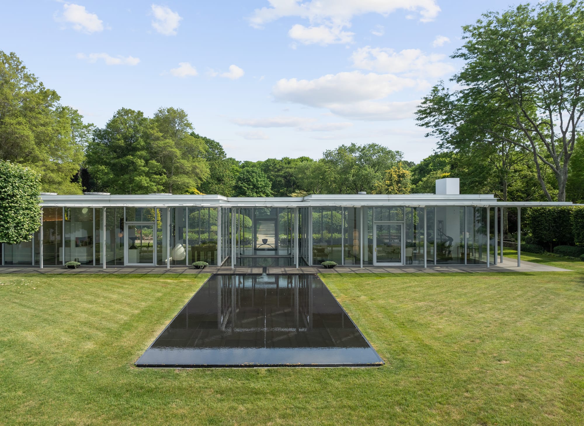 Drone view of the glass pavilion