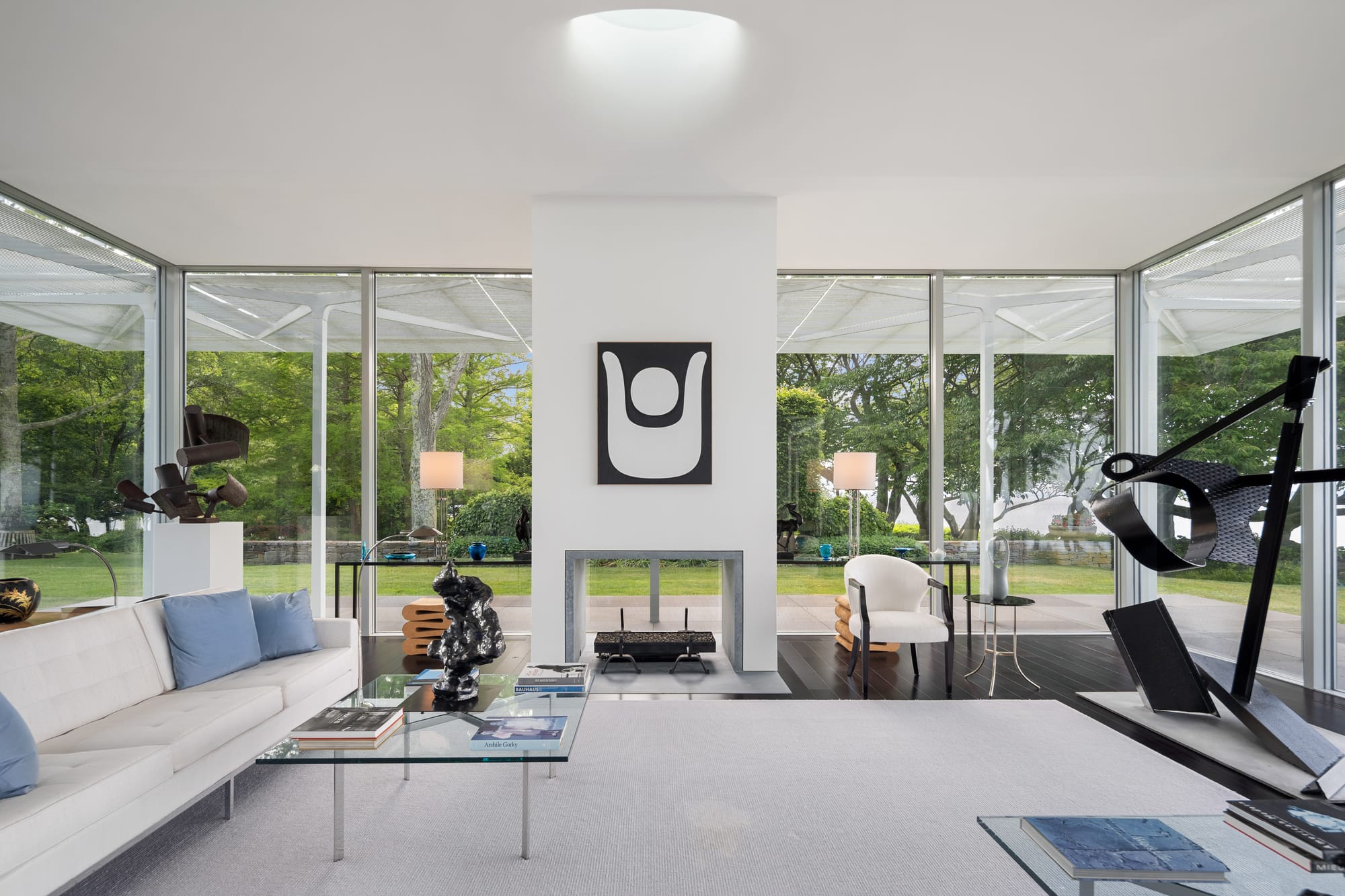 Interior of the glass pavilion