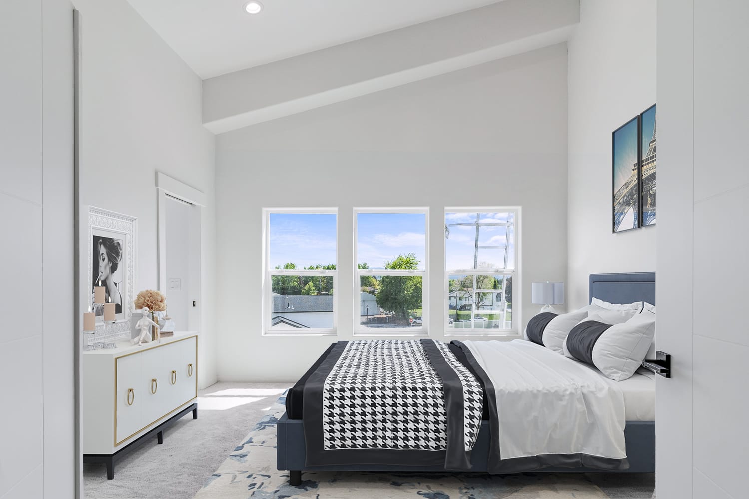 Virtually staged room