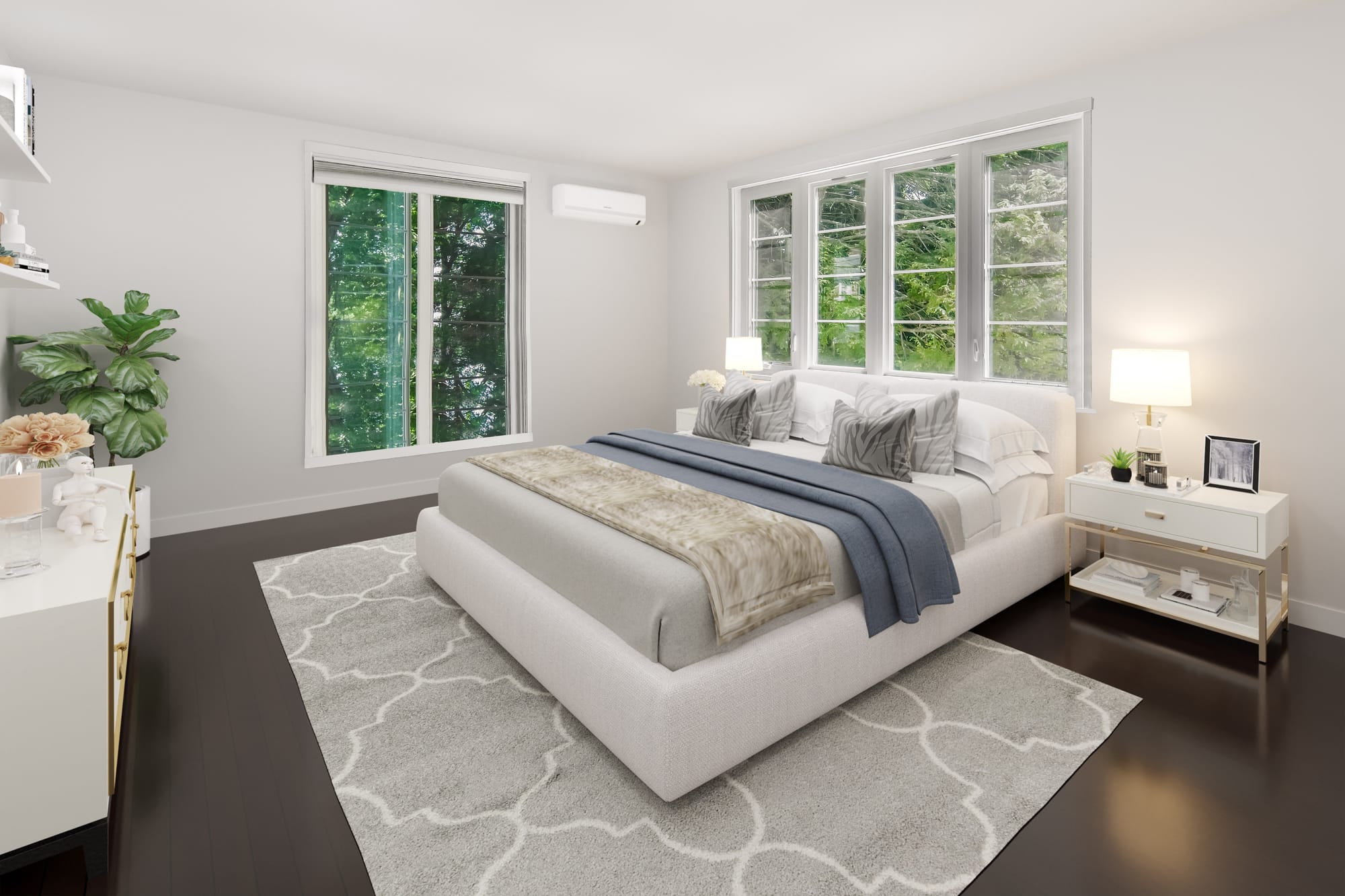 Virtually staged room