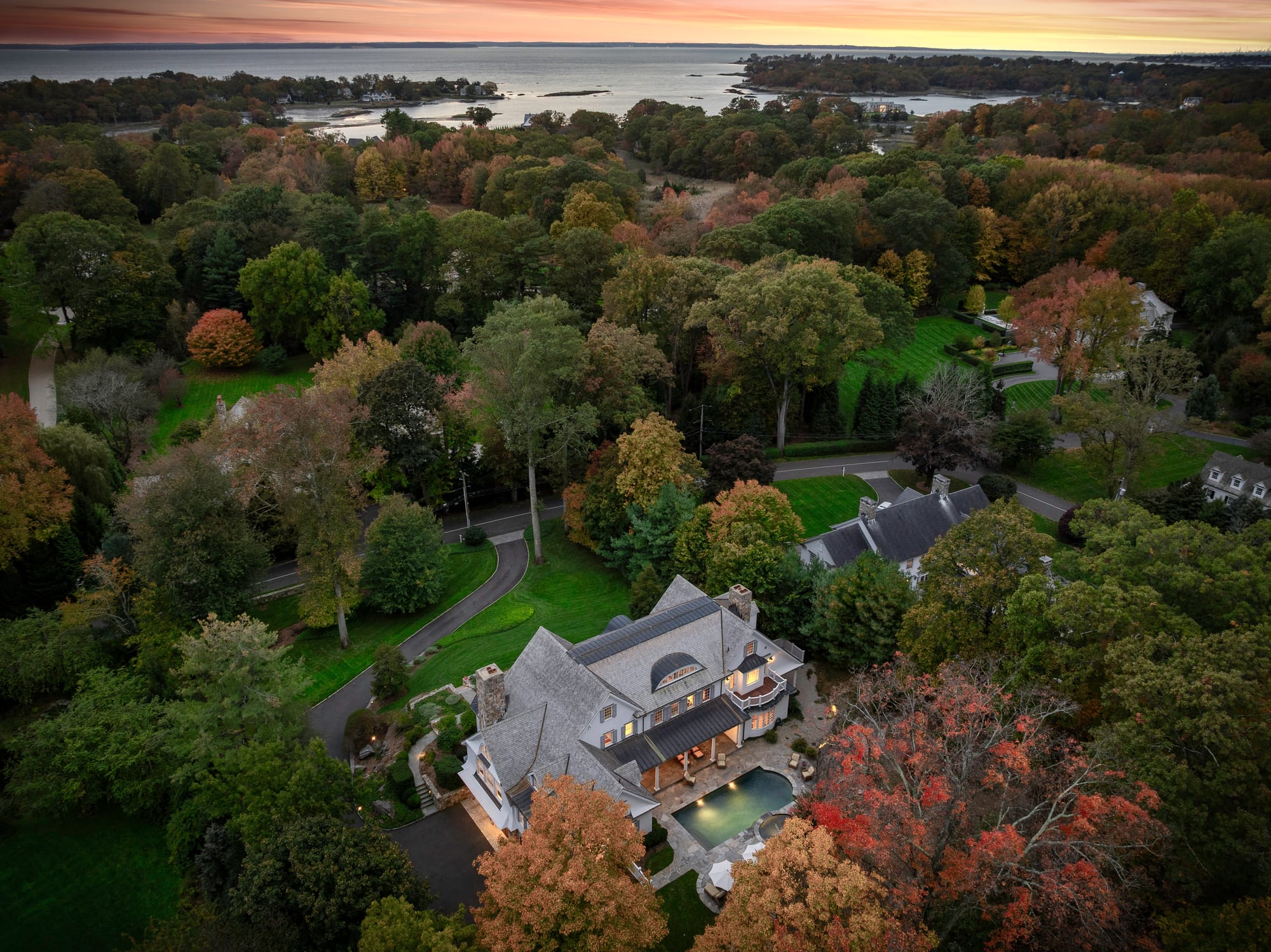 Drone twilight photography